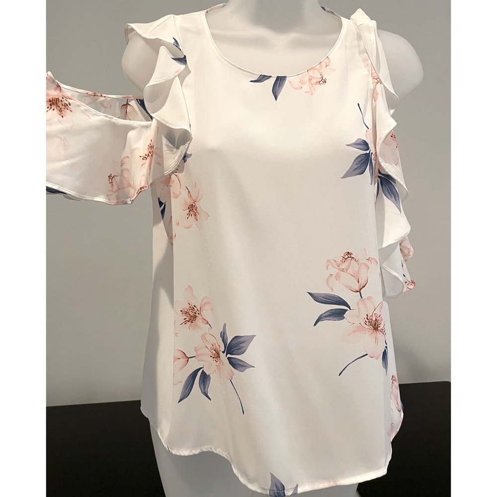 Lush Cold Shoulder Floral Top